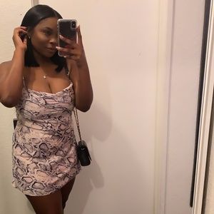 Pink Snakeskin Mini Dress